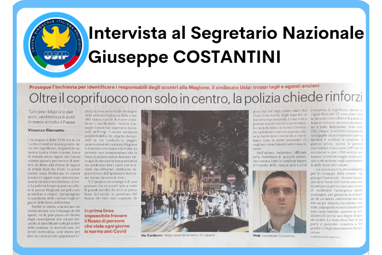 Intervista al Segretario Nazionale Giuseppe COSTANTINI