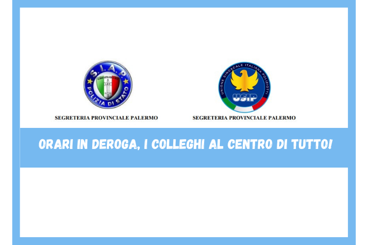 USIP Palermo| Comunicato congiunto Orario in Deroga