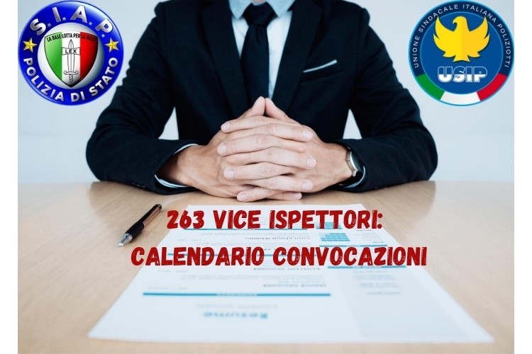 263 Vice Ispettori - Calendario delle Convocazioni